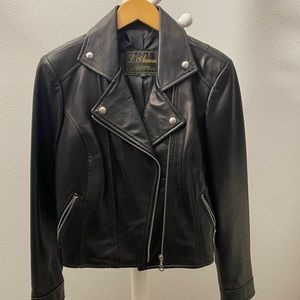 Genuine Leather Moto Jacket Size 2